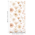 Pastelowe Love Flowers Meadow bloemenbehang voor meisjeskamer  en babykamer wit roze groen 