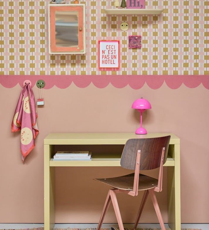 bibelotte behangrand kinderkamer met boogjes terra rabarber