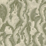 Langelid von Bromssen Hares in hiding hazen behang groen voor de kinderkamer
