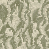 Langelid von Bromssen Hares in hiding hazen behang groen voor de kinderkamer