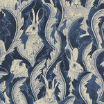 Langelid von Bromssen Hares in hiding hazen bosdieren behang blauw voor de kinderkamer