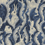 Langelid von Bromssen Hares in hiding hazen bosdieren behang blauw voor de kinderkamer