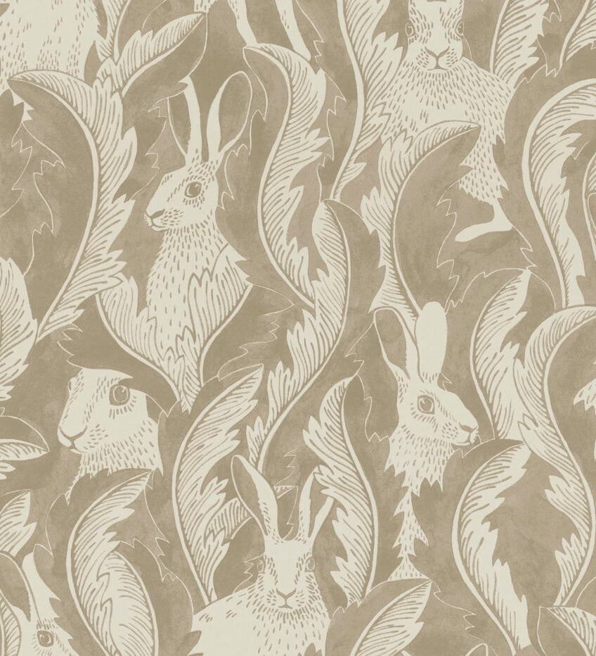 Langelid von bromssen hares in hiding hazen behang voor de kinderkamer taupe