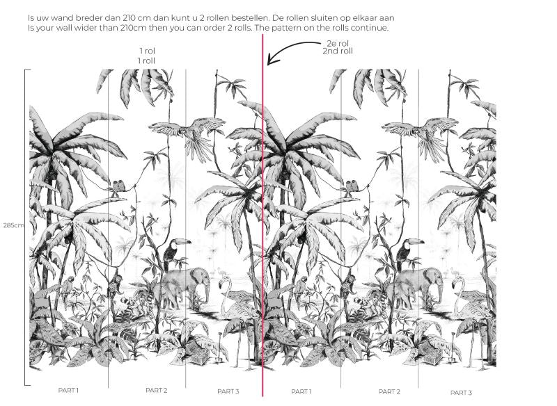 Jungle behang voor de kinderkamer zwart wit annet weelink