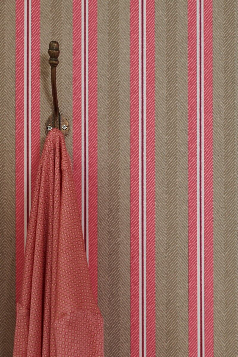 Pip Studio Eijffinger strepen behang kinderkamer blurred lines roze beige 300131