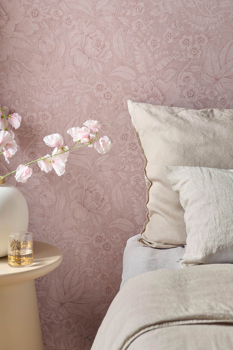 Pip Studio Eijffinger bloemenbehang voor de kinderkamer mauve 333102