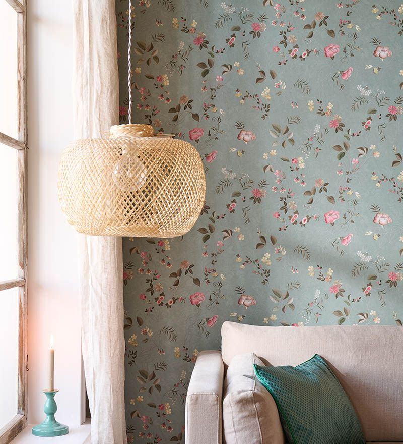 Pip Studio Eijffinger behang voor de kinderkamer tokyo blossom jade groen 333131