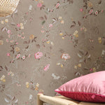Pip Studio Eijffinger behang voor de kinderkamer tokyo blossom khaki bruin  333133