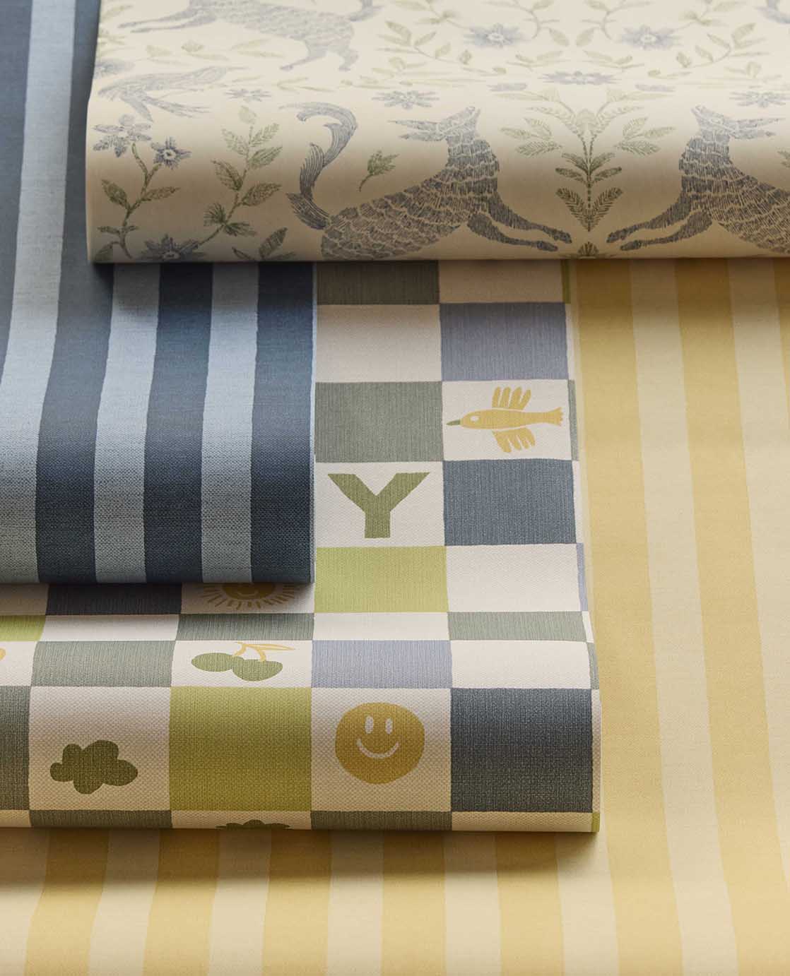 Strepen behang kinderkamer Eijffinger Tiny Treasures babykamer meisjeskamer geel 363151