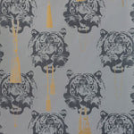 Studio Lisa Bengtsson behang voor de kinderkamer tienerkamer Coco Tiger tijgerbehang grijs