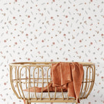 Pastelowe Love Wildflowers bloemenbehang voor meisjeskamer wit roze groen 