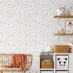 Pastelowe Love Wildflowers bloemenbehang voor meisjeskamer wit roze groen 