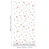 Pastelowe Love Wildflowers bloemenbehang voor meisjeskamer wit roze groen 