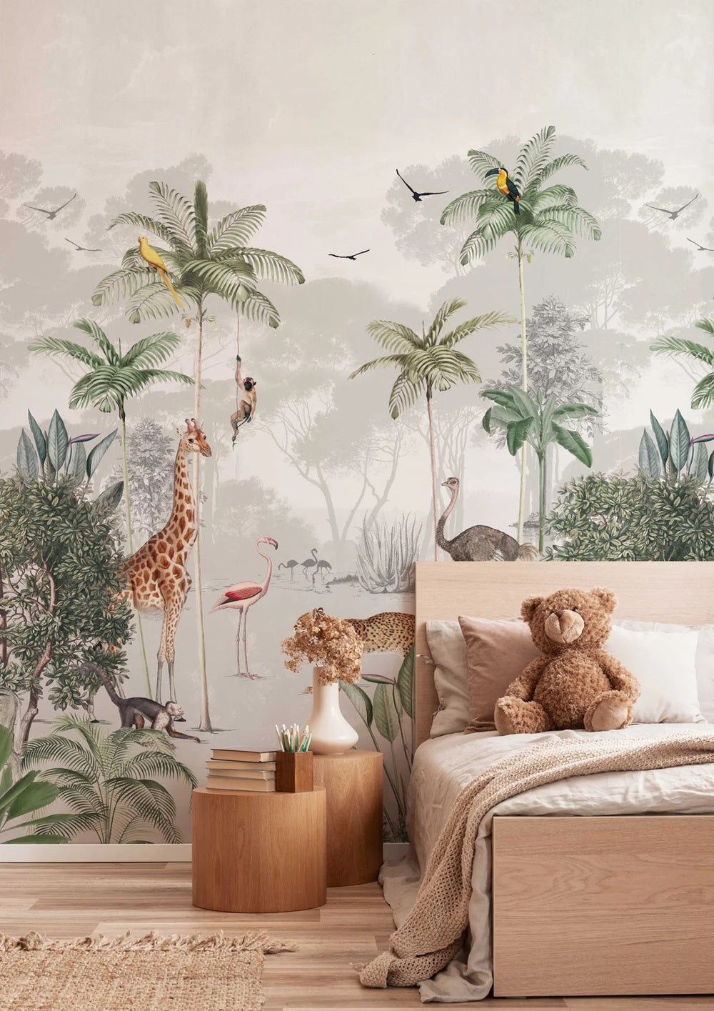 Annet Weelink Mural Behang Wildlife's Playground - Color