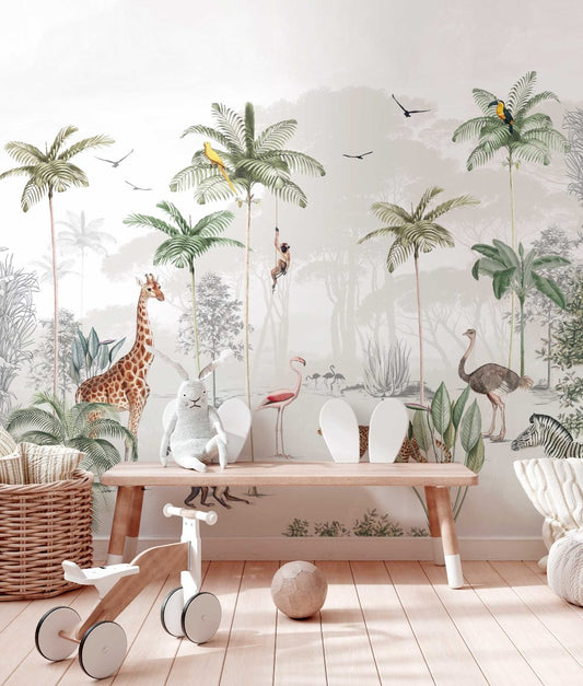 Annet Weelink Wallpaper Wildlife's Playground - Color