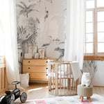 Jungle behang voor de kinderkamer van annet weelink zwart wit black and white