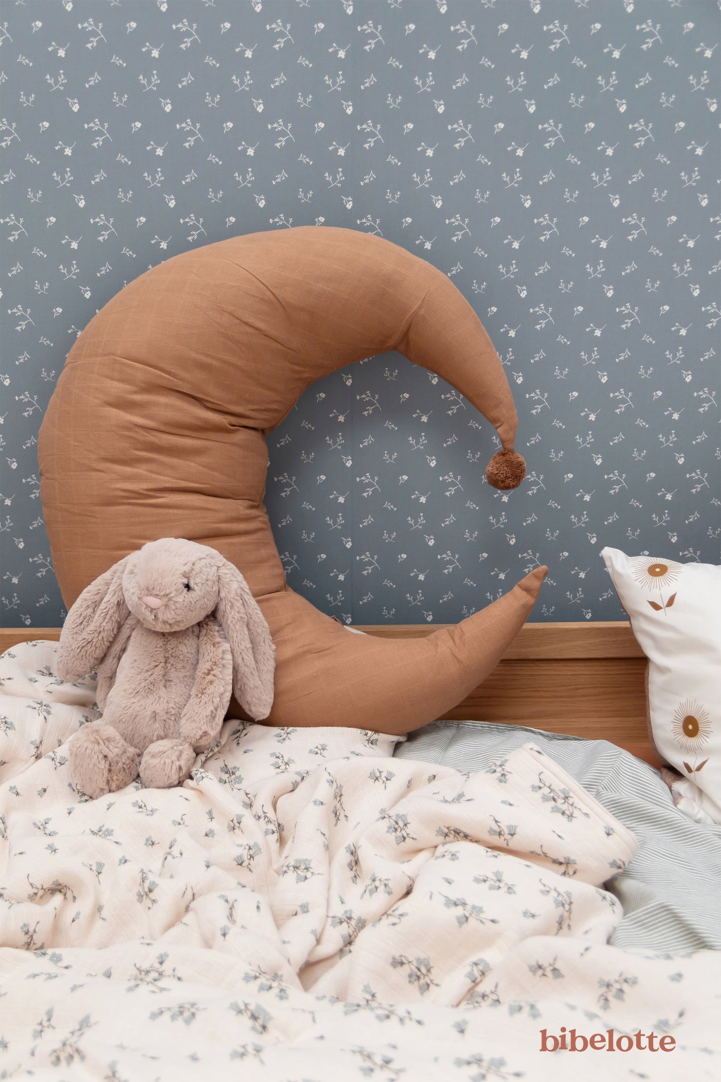 Bibelotte Behang voor de kinderkamer Bloemenzee blauw