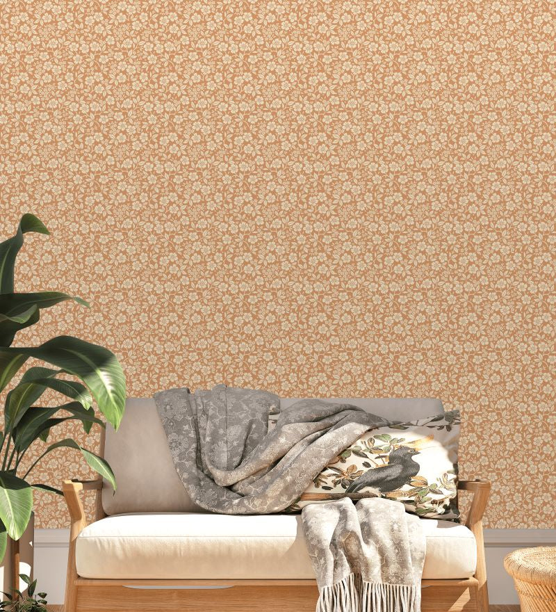 Flower Shower behang kinderkamer bloemenbehang terra