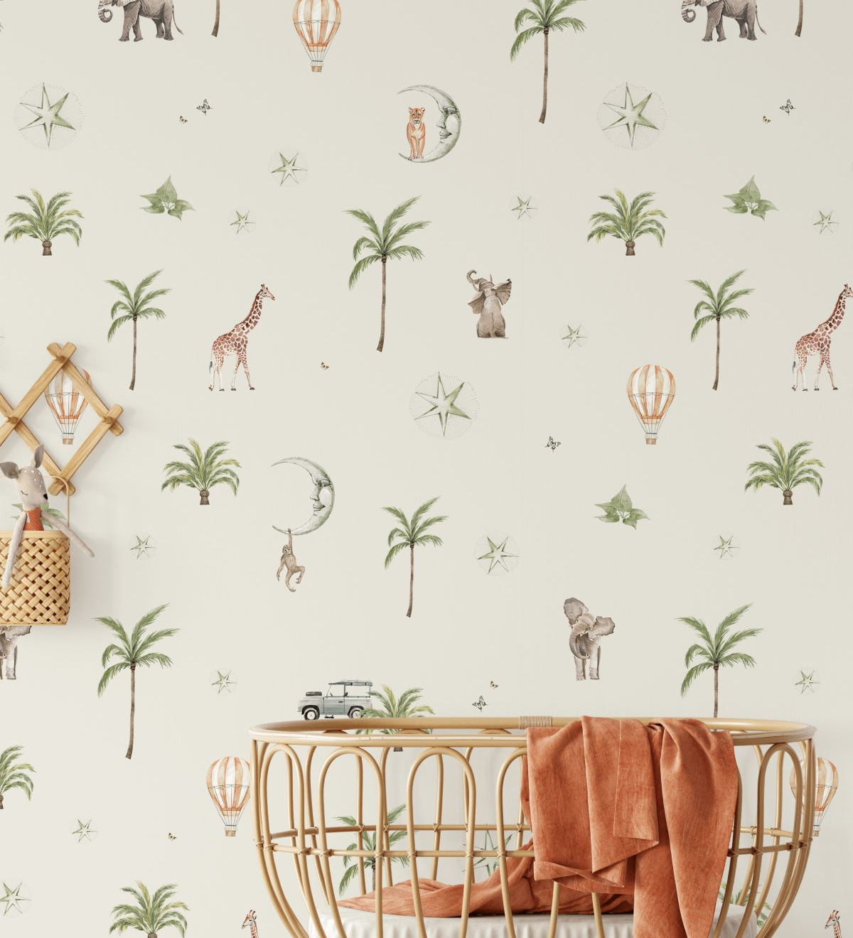 Creative Lab Amsterdam Go Go Safari behang voor de kinderkamer neutraal