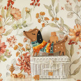 Dekornik bloemen behang meisjeskamer autumn meadow wit