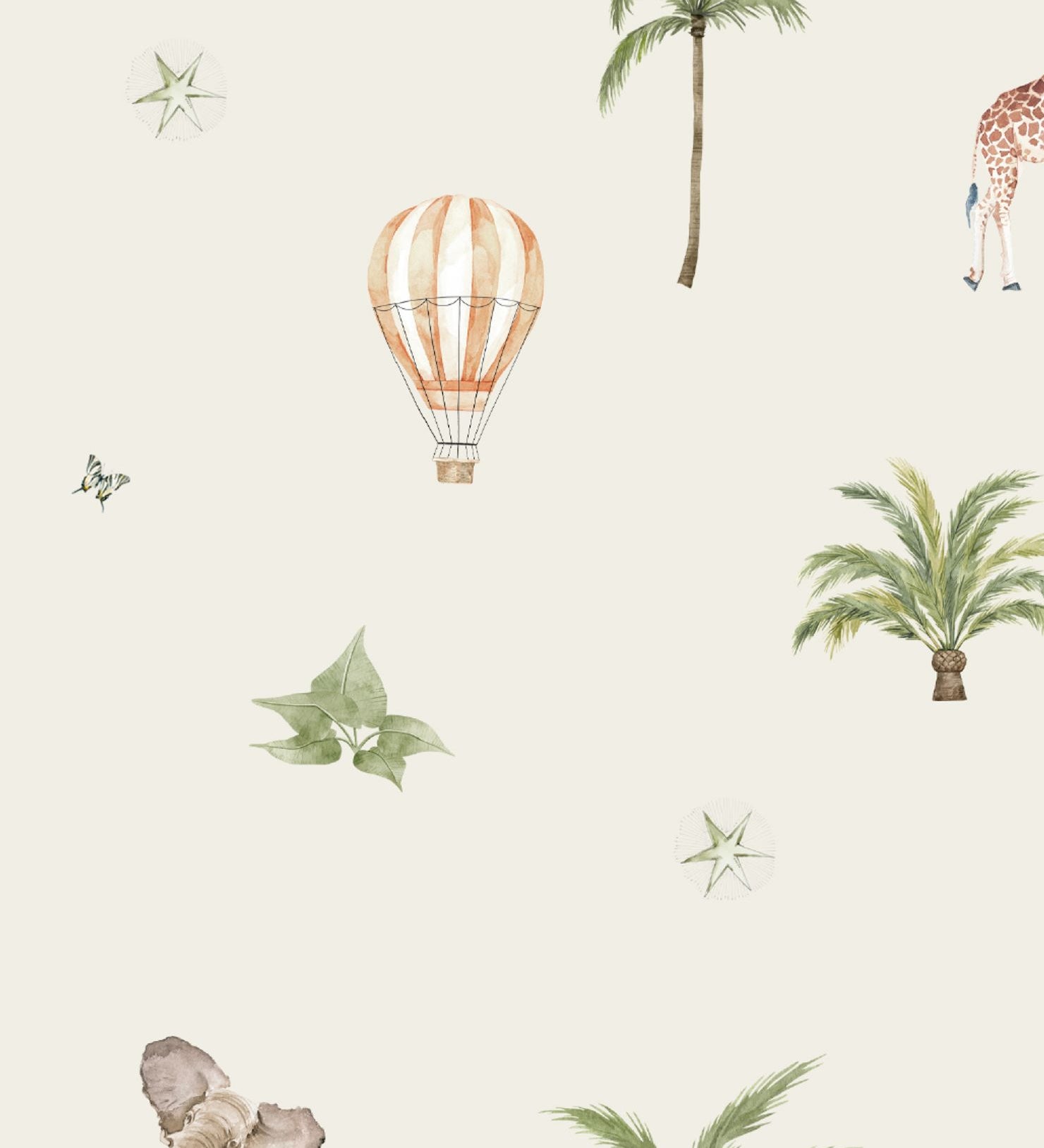 Creative Lab Amsterdam Go Go Safari behang voor de kinderkamer neutraal