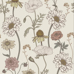 Little Amour behang voor de meisjeskamer met bloemen creme witLittle Amour behang voor de meisjeskamer met bloemen creme wit