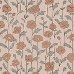 Little Amour behang voor de meisjeskamer bloemen Poppy Amour Roze