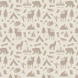 Little Amour behang met bosdieren naturel beige