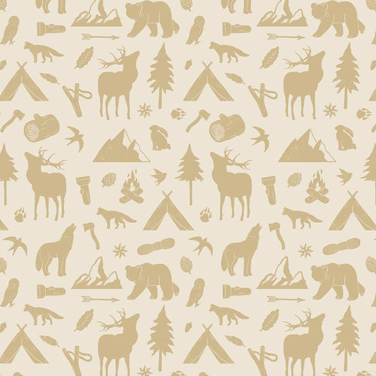 Little Amour Wallpaper Wild Forest - Ocher