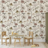 Little Amour behang voor de meisjeskamer met bloemen creme wit