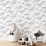 Pastelowe Love Wallpaper Dinos - White