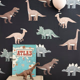 Studio Ditte Dino behang jongenskamer donker