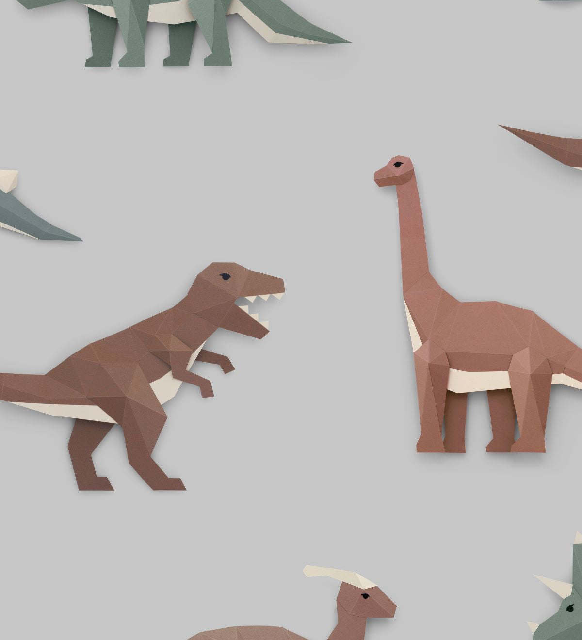Studio Ditte Dino behang jongenskamer lichtgrijs