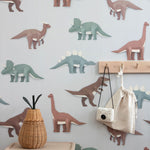 Studio Ditte Dino behang jongenskamer lichtgrijs