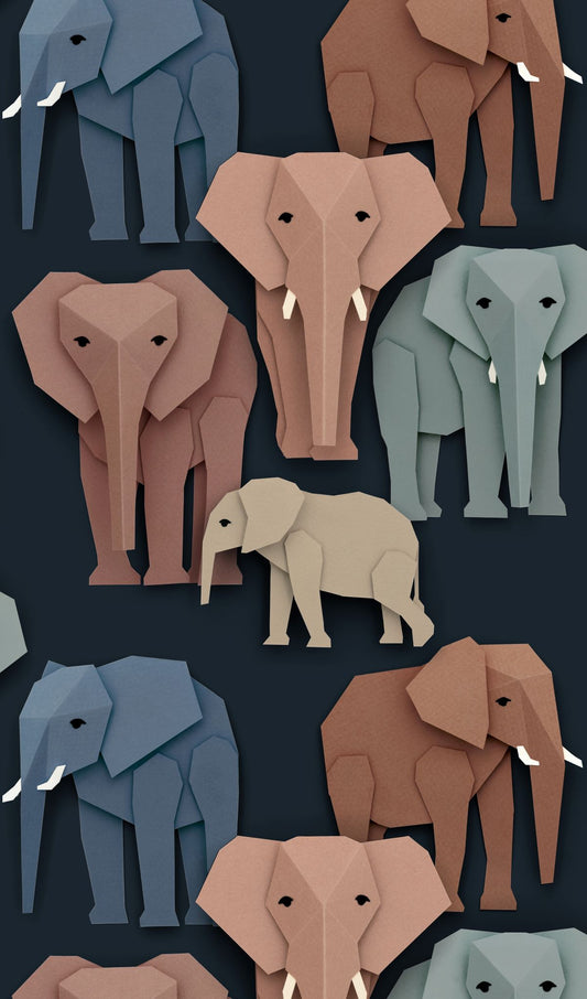 Studio Ditte Wallpaper Elephants - Dark