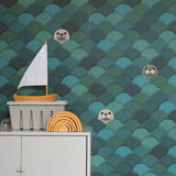 Studio Ditte kinderbehang zeehonden blauw groen