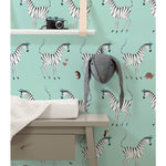 KEK Amsterdam zebra behang voor de kinderkamer mint