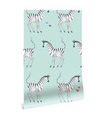 KEK Amsterdam zebra behang voor de kinderkamer mint