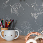 Little Amour dino behang voor de jongenskamer groen