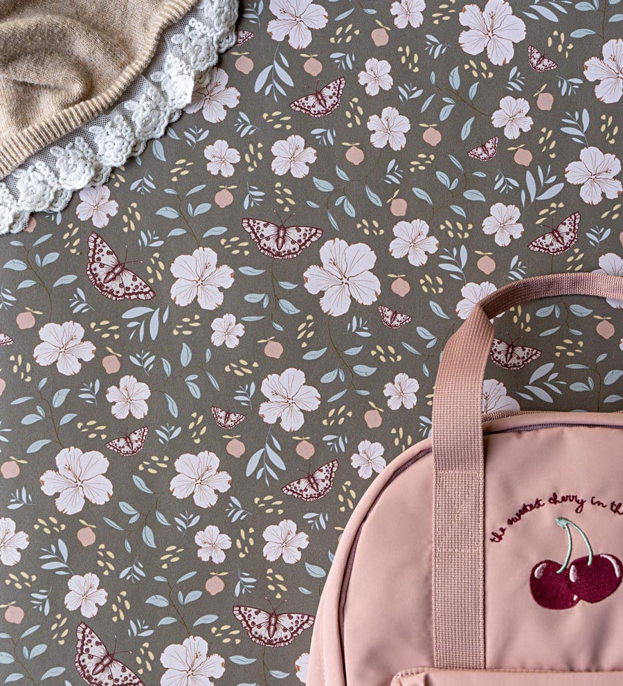 Little Amour meisjeskamer behang bloemen little flower garden bruin
